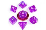 Acrylic Polyhedral Dice Set (Stardust Purple) - 10mm