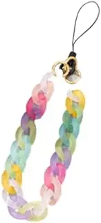 [COLORFUL BLING] Phone Charm Aesthetics Thick Rope Hook Wrist Bracelet Strap Metal Acrylic Mobile Phone Chain Loss-Proof Rope
