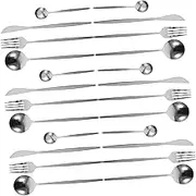 Cabilock 6 Sets Stainless Steel Flatware for Serving Steak and Desserts Soup Forks Spoons and Cutters for Kitchen and Dining Table