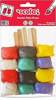 Scola Powder Colour Paints Drops, 12 Assorted Colours, Create Your Own Paint, Craft Projects, Sponge Painting, Finger Painting for Children