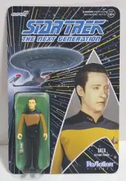 SUPER7 REACTION FIGURES DATA STAR TREK THE NEXT GENERATION NEW ON CARD UNPUNCHED