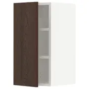 METOD wall cabinet with shelves, white/Sinarp brown, 30x37x60 cm