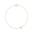 14k Yellow Gold .06 CTW Natural Diamond Initial D 6-7" Bracelet Gift for Mother