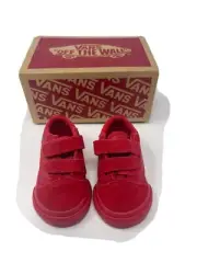 Vans Kids Old Skool V Checkerboard Red Skate Shoes - Size US 2T -like New!