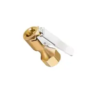 Air Chuck Heavy Duty Closed On Tire Chuck with Clip for Inflator Gauge