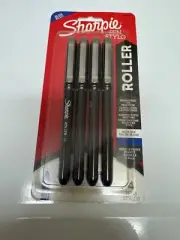 4 Sharpie ROLLER BLUE 0.5MM NEEDLE POINT PENS 2093197 FREE SHIPPING STYLO