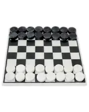 BIDKhome Black Inlaid Marble Checkers Set