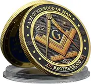 Freemasonry Challenge Coin - Brotherhood of Man, Faith Hope Charity, King Solomon Design, 1.57 Inch Coin for Masonic Gifts and Symbolic Meaning