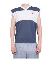 Striped Sweater Vest L,M Light blue