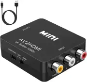 AV to HDMI Converter, RCA to HDMI, 1080P Mini RCA Composite CVBS Video Audio Con
