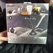 NEW-Car Cup Holder Tray-Adjustable Phone Mount Food Table for Cup Holder-D3M