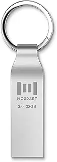 USB 3.0 32GB Metal Flash Drive Up to 80MB/s Fast Transfer Speed Thumb Drive, 32GB Waterproof Handy USB3.0 Jump Drive Memory Stick with Keychain Design, Silver