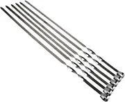 qwmvhfg， Kebab Skewers, 21.6'' 55CM Kabob Skewers Large Flat Barbecue Skewer Set Stainless Steel Sticks Heavy Duty Long BBQ Forks(12 Pcs)