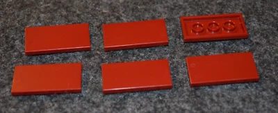 (6) 2x4 Dark Red Smooth Finishing Tile Bricks ~ New Lego Parts ~