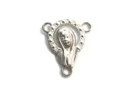 Lot of 25 Rosary Centerpiece Silver finish connector Mother Mary Italy Back