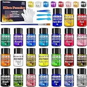 Mica Powder for Epoxy Resin, 32 Colors X 5g Mica Pigment Powder Metallic Colors Shimmer Glitter Powder, for Soap Making,Bath Bomb, Candle Making, Art Crafts, Resin Dye, Nails, Slime