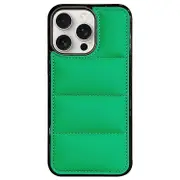 For iPhone 13 Pro Big Hole Eiderdown Airbag Phone Case - Green