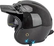 Bluetooth Open Helmet Carbon Fiber Motorbike Helmet with Built-in Visor Motorcycle Helmet for Adult Men Ladies Cruiser Street Racing Motocross Helmet DOT/ECE Approved