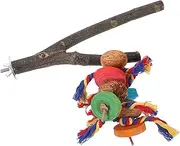 COLLBATH Natural Wood Bird Perch Stand for Parrots Easy Install Hanging Branch Perch for Cockatiels Birds Provides Exercise Playing Space Durable Easy to Clean