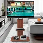 32-65" Floor TV Stand LED LCD Flat Plasma TV Panel Bracket w/ Wooden Base Bottom