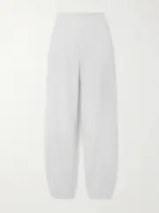 [SKIMS] SKIMS - Cotton-blend Fleece Track Pants - Light Heather Grey - Light gray - 4XL 4XL Gray
