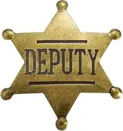 Sheriff Badge, Hexagonal Sheriff Badge Adult, Western Sheriff Star Badges Pins Stylish and Unique Decorations for Suitable For Ceremonies And Celebrations Cowboy Party Decor Can Be Used In Various, NO