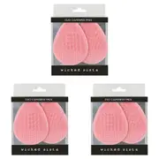 3x 2pc Wicked Sista Silicone Facial Cleansing Pad Face Scrubber 11.3x15cm Pink