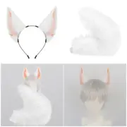 Foxes Ear Cats Foxes Animal Tail Cosplay Costumes Fauxs Furs Hairclip Headdress
