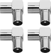 Tofficu 4pcs Right Angle Tv Antenna Connector 90 Degree Male to Female Adapter for Wall Mounted Tv Wall Plates and Tight Spaces