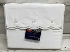 Ralph Lauren Malin Scallop Organic Cotton King SIZE Flat Sheet WHITE SILVER NIP