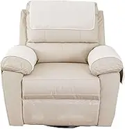 3 Pieces Recliner Armrest Cover,1~3 Seater Thicken Plush Armrest Cover with Side Pocket Headrest Couch Cover Non-Slip Universal Furniture Protector for Sofa Recliner Chair-White (Color : White, Size