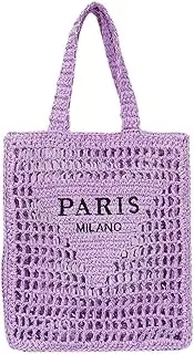 [ABHONOR] Woven Bag Crochet Woven Handbag Straw Beach Bag Straw Mesh Tote Bag for Women Woven Beach Bag Crochet Tote Bag