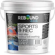 Rebound Ace Sports & Recreation Surface Coating - Light Grey - Durable, UV Resistant & Slip-Resistant Finish for Indoor & Outdoor Sports Courts, Playgrounds & Recreational Surfaces - 10L