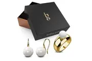 Boxed Pearlesque Earrings and Ring Set