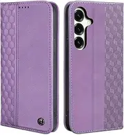 Case for Samsung Galaxy S25+/S25 Plus, Shockproof PU Leather Flip Folio Cover with Card Slots, Magnetic Wallet Case for Samsung Galaxy S25+/S25 Plus, Purple