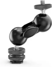 Cool Ball Head Multi-Function Double Ballhead Arm Mount with Shoe Mount & 1/4" S