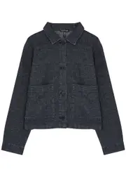 Eileen Fisher Woven Jacket - Dark Blue - L (UK 18-20 / XL) L (UK 18-20 / XL)
