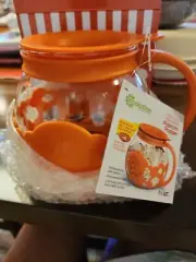 1 1/2 Qt. Ecolution Microwave Micro-Pop Popcorn Popper Glass Dark Orange NIB!!!!