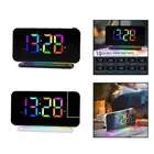 Digital Alarm Clock Colorful LED Display Desk Clock Home