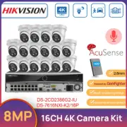 Hikvision 16CH 4K Security CCTV System 8MP AcuSense Darfighter POE IR Camera MIC