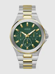 GUESS Men's Gold Silver Dashboart Link Watch