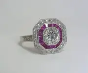 2.50Ct Asscher Cut Simulated Diamond Women's Halo Ring 14K White Gold Plated