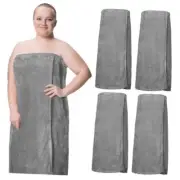 4 Pcs Towel Wrap for Women Waffle Spa Robe with Adjustable Closure Medium Gray