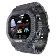 Smart Watch Men Fitness Tracker Blood Pressure Message Push Heart Rate Monitor Clock Smartwatch Women For Android - Denim Blue