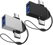 USB Adaptor USB to USB Adapters 2pcs Type C/Micro USB 30 Adapter Dual Function Type C/Micro Converter for USB Transfer Mobile OTG Adapter & Compatible with USB Devices