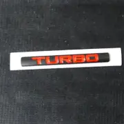 1x Matte Small Black Red TURBO Metal Badge Emblem Decal Sticker Engine 3D Bumper (for: MG)