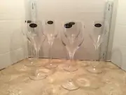 Set of 6 New Luigi Bormioli Accademia Tulip Shape Wine Glasses 9 1/8” Signed Tag