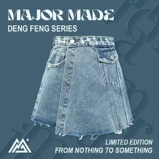 【MAJOR MADE】腰間刷破厚實牛仔褲裙(短褲/短裙/牛仔/褲裙)