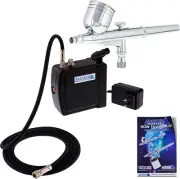 Professional Airbrushing System with Mini Compressor and Guide for Various Craft