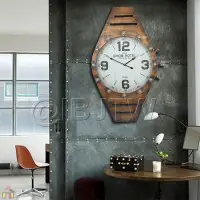 在飛比找蝦皮購物優惠-可開發票 鐵藝復古大手錶掛鐘 A款 做舊手表造型 壁鐘時鐘 